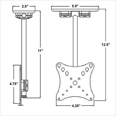 Premier Mounts Flip Down Mount for 10 24 LCD Monitor  