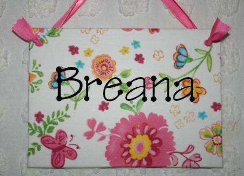 Fabric Door Sign w/ Pottery Barn DAISY GARDEN PARTY  