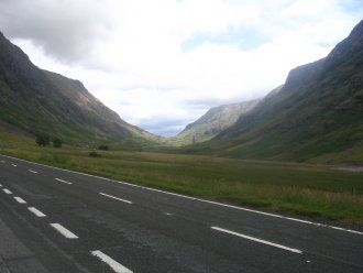 The open road in Glencoe, Bonnie Scotland, the best biking road in the 