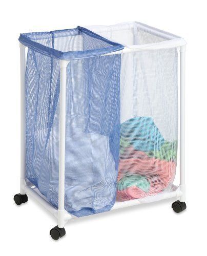   Bag Mesh Rolling Laundry Clothes Sorter Basket Hamper Organizer  