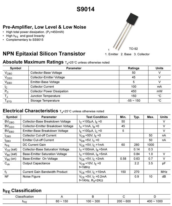 10 x BIPOLAR Transistors S9014 C331 NPN TO 92 [EF32]  
