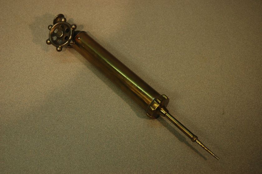 Antique 1800s Medical Mechanical Geared Brass Syringe  