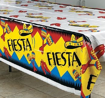 54 x 72 FIESTA TABLE COVER Mexican Festive Party Decorations Sombrero 