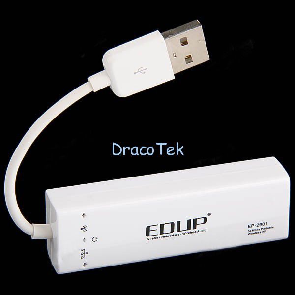 Portable 54Mbps USB Wireless WiFi AP Access Point Router Adapter White 