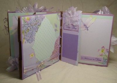   MOMENTS purple dragonfly journal paper bag scrapbook album  