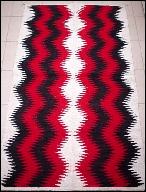   Navajo Eye Dazzler Rug 1940s Vibrant Colors Amazing Design Large Rug