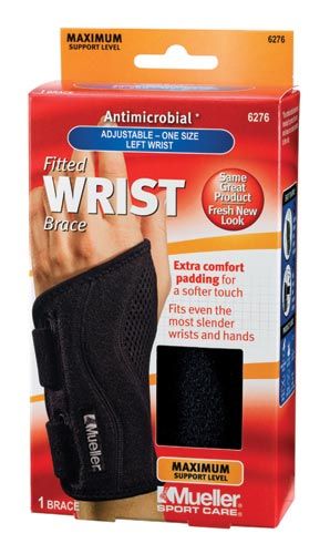   6276 Fitted Wrist Brace Support Carpal Tunnel Pain Relief Black   Left