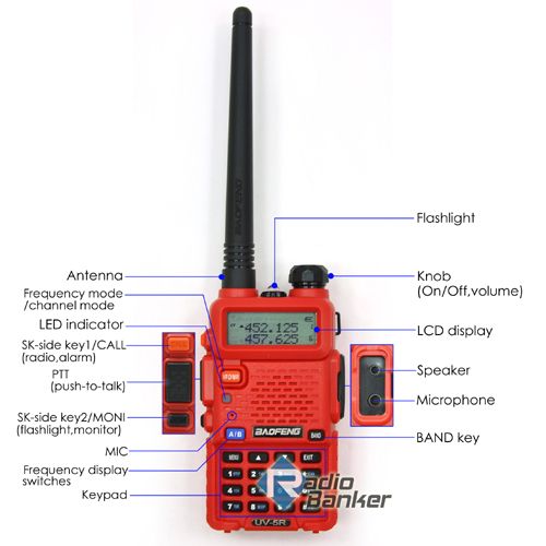   BAOFENG NEW Model UV 5R Dual Band UHF/VHF Radio + free earpiece  