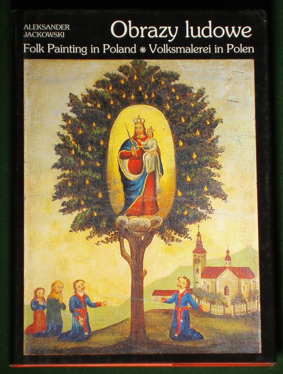   Painting Poland antique folk art glass icon naive clay tile religious