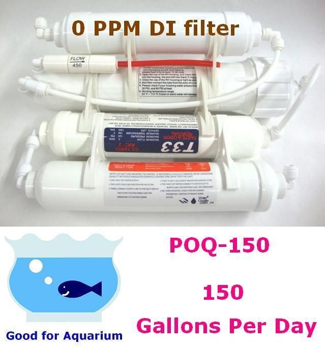 0PPM Portable 150GPD Reverse Osmosis RO+DI Filtration  