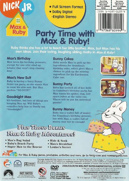 Max and Ruby Party Time with Max and Ruby DVD 097368809949 on PopScreen