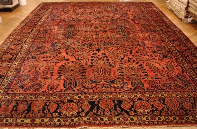 RARE LARGE SIZE 10X15 GENUIN ANTIQUE PERSIAN SAROUK RUG  