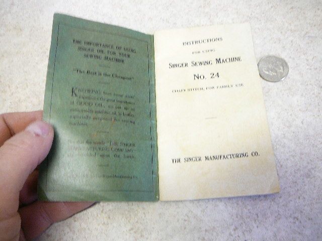 Old 1915 Singer Sewing Machine No 24 Chain Stitch Instruction Book 