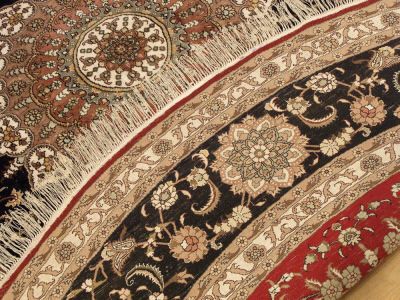   Beautiful Handmade 100% Silk Fine Oriental Rug Qum Design ROUND RUG