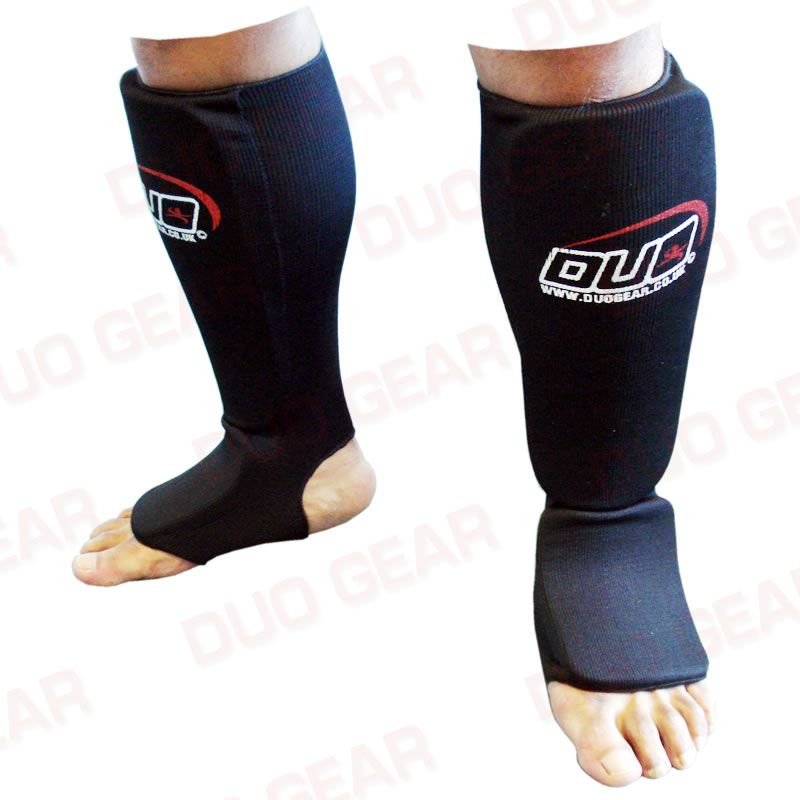 BLACK MUAY THAI BOXING SHIN GUARD & FOOT PROTECTION  