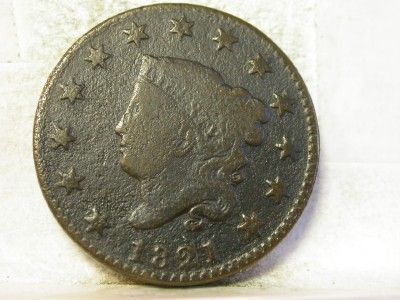 1821 VG CORONET HEAD LARGE CENT ~99c NR~ ID#N734  