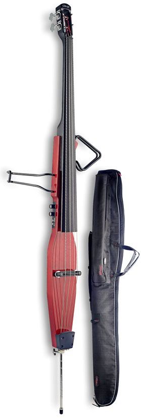   TRANSPARENT RED UPRIGHT ELECTRIC DOUBLE BASS MODEL EDB 3/4 TR  