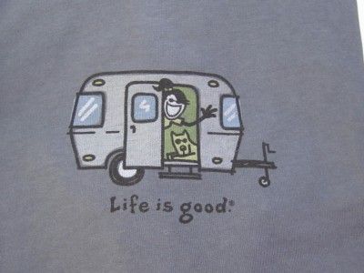 NWT Life Is Good AIRSTREAM WAVE Rocket Camper Camping Blue JACKIE 