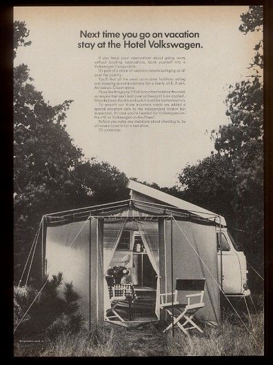 1968 VW Campmobile camper bus photo Hotel Volkswagen vintage print 