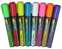 WET ERASE FLOURESCENT NEON LIQUID CHALK MARKER PENS 8  