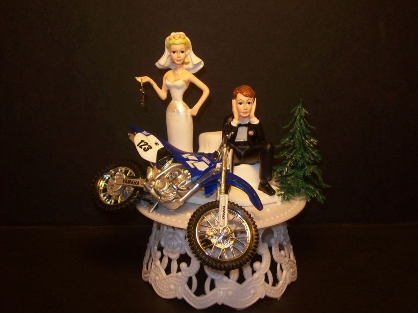 MOTORCYCLE YAMAHA Blue Dirt YZF 400 Bike Got the Key WEDDING CAKE 